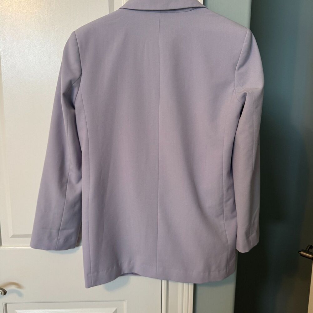 ASOS Women’s Lilac Blazer Size 4 | Oversized Longline Pastel Purple Jacket - Picture 4 of 8